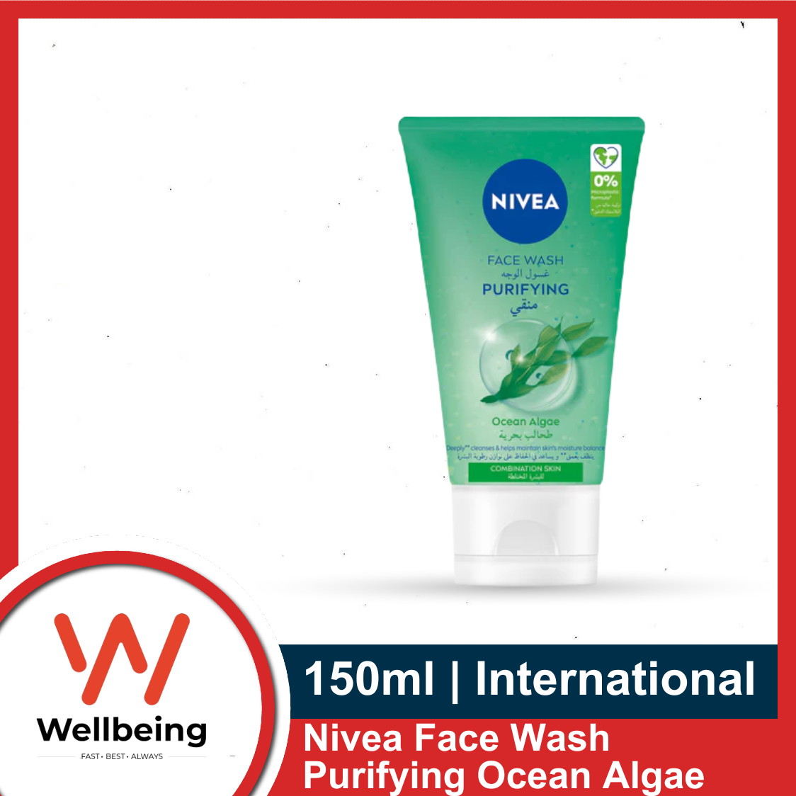 Nivea Face Wash Purifying Ocean Algae 150ml Facial Cleanser for Combination Skin