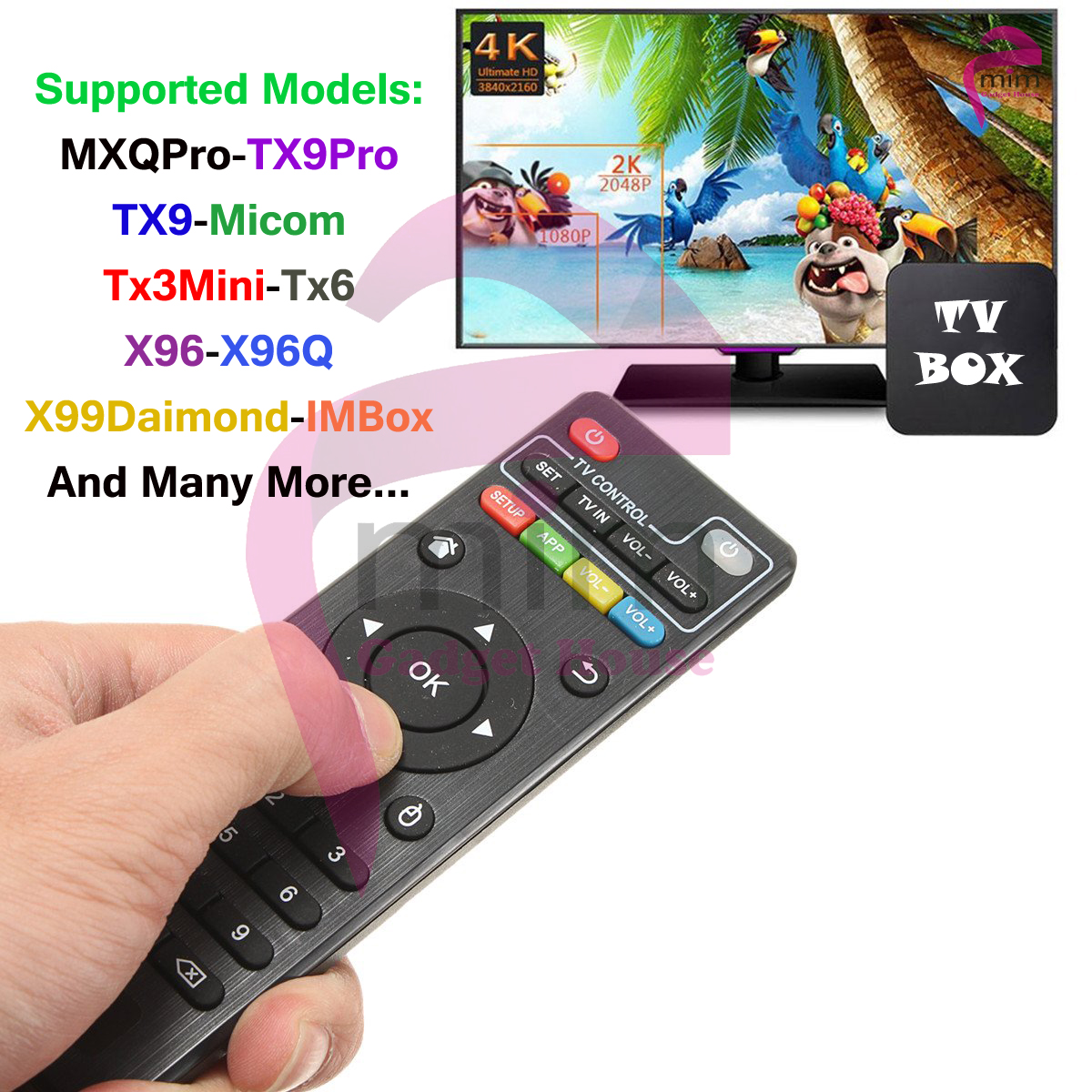 Master Remote Control For MXQ, MXQ Pro, 4K 8K TX9Pro, X96, X99, TX3min, TX6, H10 max,T95X, T95M, T95N Android Smart TV Box. 