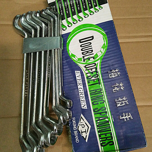 Combination Ring Spanner 8 pcs set 6-22mm, double offset ring wrench ,heavy duty and best quality set FUKUNG Brand Same as picture. 