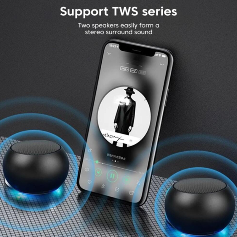 Wireless Speaker M3 Mini Bluetooth Speaker Portable Metal Music Box Subwoofer Caixa De Som Bluetooth TWS Waterproof Speaker Free. 
