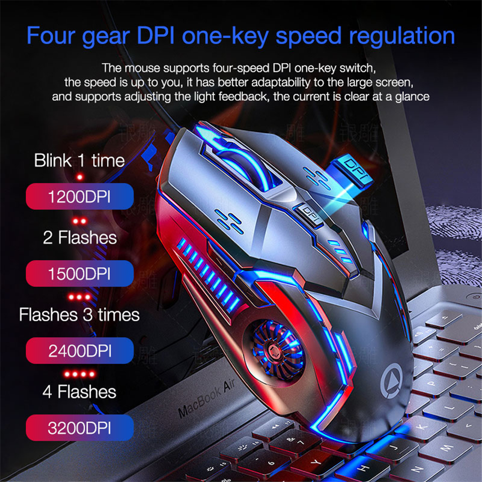 （NEW）aming  Mouse 5 Wired 6d nous aming Mechanical Computer Mouse(Sound Click). 