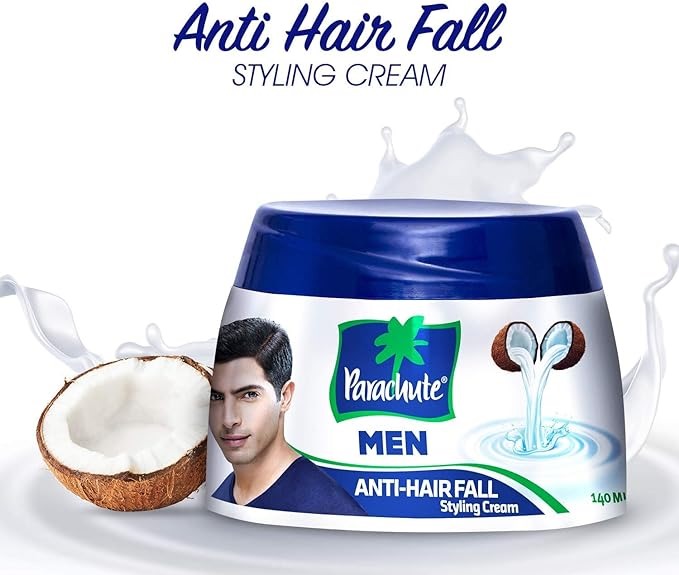 International Indian product Parachute Men Anti hair fall Hair cream used for male/ female 1 Piece- 140 ml. 