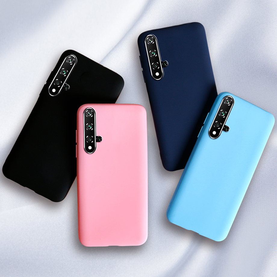 Case For Huawei Nova 5T Phone Case shockproof Candy Color TPU Liquid Silicone Soft Back Cases Cover for Huawei Nova 5 T Nova5T. 