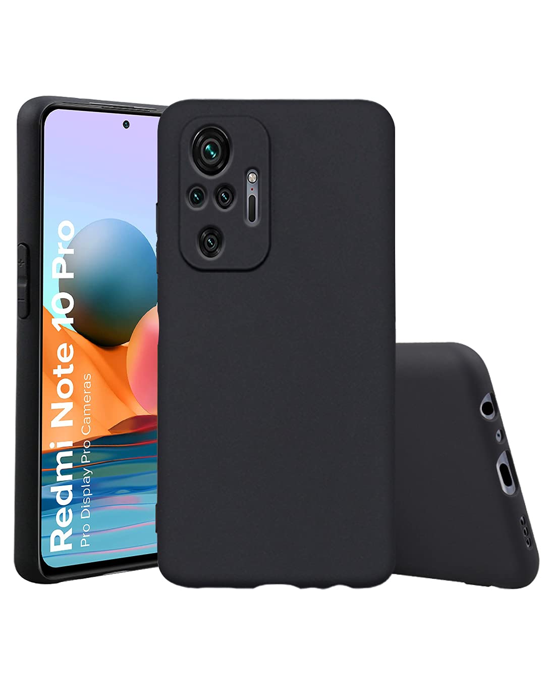 FOR Xiaomi Redmi Note 10 Pro/Note 10 Pro Max Liquid Silicone Soft Back  Cover Gel Rubber Shockproof Cover Phone Case