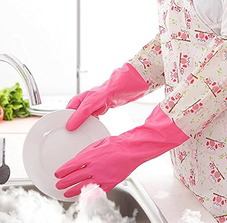 2 Piece Silicone Dish washing Kitchen Hand Safety Gloves - Multicolor 2 Piece Set - Hand Gloves. 
