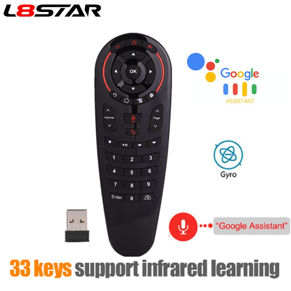 【The road to happiness Store】L8star G30 G30S Air Remote 33 Keys IR Learning RF 2.4G Wirless Keyboard control For Android 9.0 TV box Voice. 