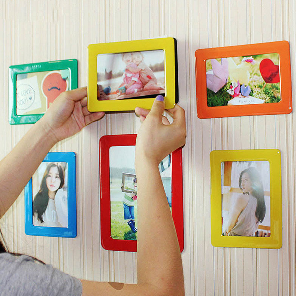 Mini Rectangle Magnetic Fridge Refrigerator Magnet Picture Photo Frame DIY Decor. 