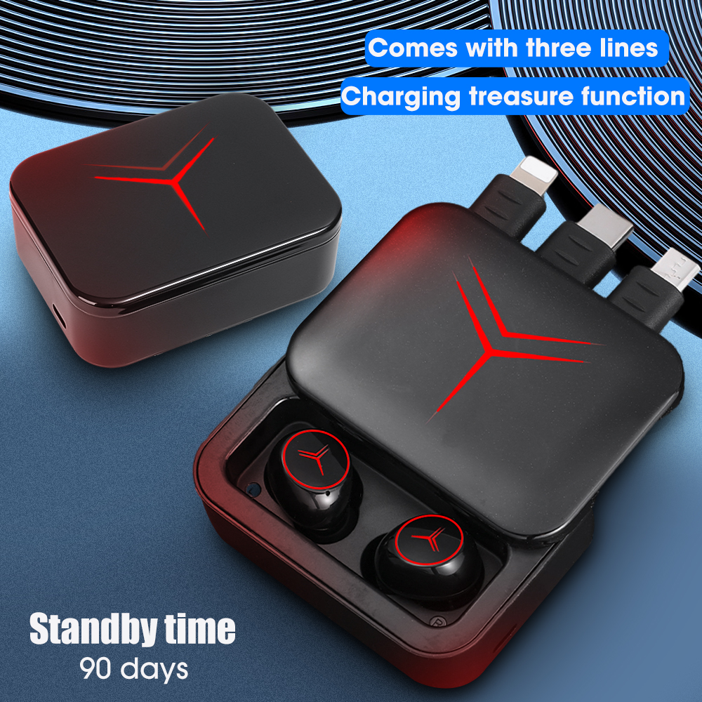 M88 Wireless Bluetooth Headphone Intelligent Digital Display Sport Gaming Bluetooth 5.3 Earphone with Type C USB Data Cord. 