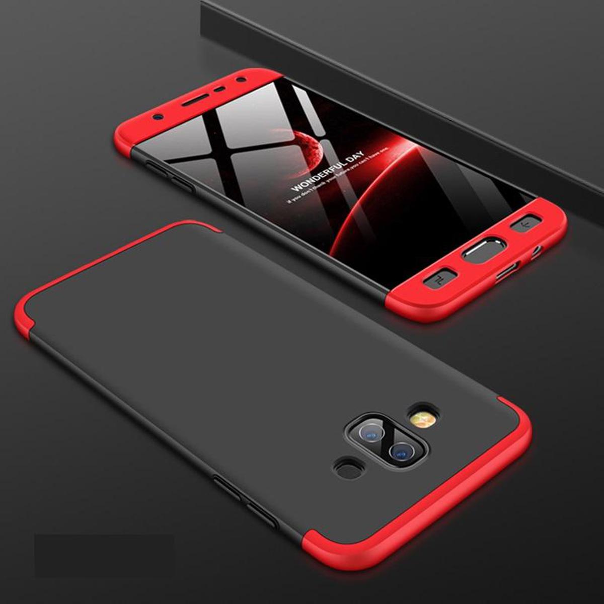 Samsung J7 Duo 360 Degree GKK Phone Back Cover Black and Red