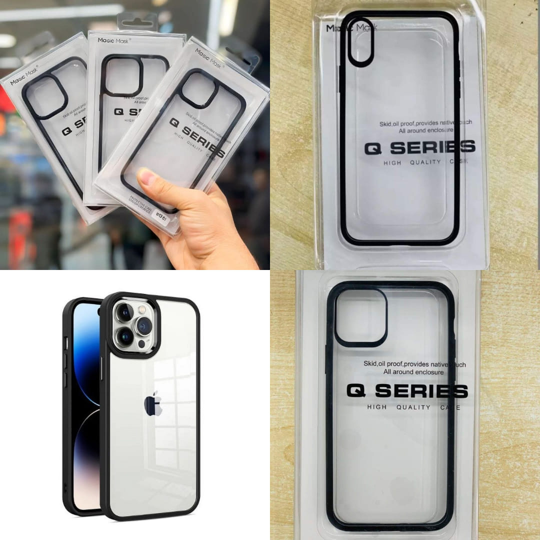 Magic Mask Q Series Cover For iPhone 16 pro max/16 pro/16/15 pro max/15/14 Pro Max/14pro/14plus/14/13 pro max/ 13 pro/13/12/12 Pro/12 Pro Max/11/11 Pro/11 Pro Max/6/6s/6 Plus/7/7Plus/8/8 Plus/X/XS/XS Max/XR All Around Full Protection Skid Proof Transparen. 