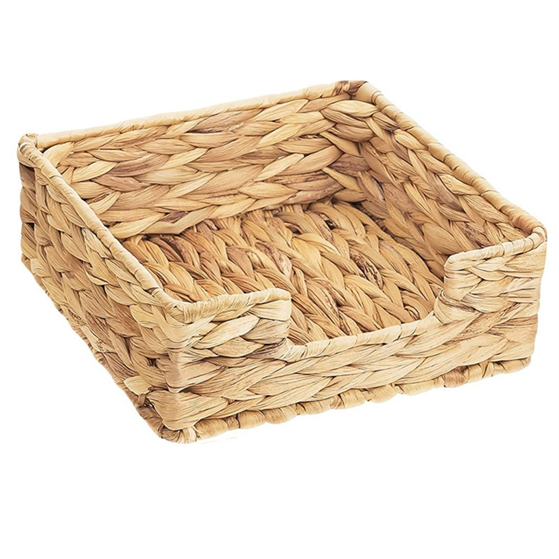 2PCS Bathroom Disposable Guest Towel Holder Long Seagrass Woven Rattan Wicker Table Hand Guest Towel Basket Tray,L. 