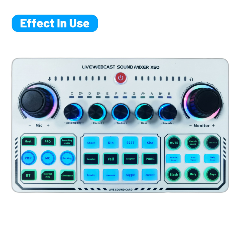 X50 Professional Recording Studio Sound Cards USB Sound Card Live Broadcast Audio Mixer Interface Ound Card Sound Card for Live Broadcast. 