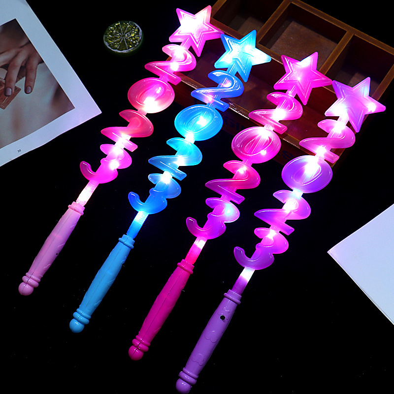 PERNG TEHE Magic Wand Fairy Stick Flash Light Wand Girl Night Toy Gift Educational Toys. 