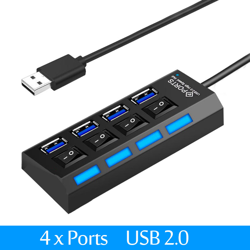 Hub USB 3.0 A 3 Porte - Nero, Compatto E Super Veloce Per PC, Laptop E Dispositivi USB