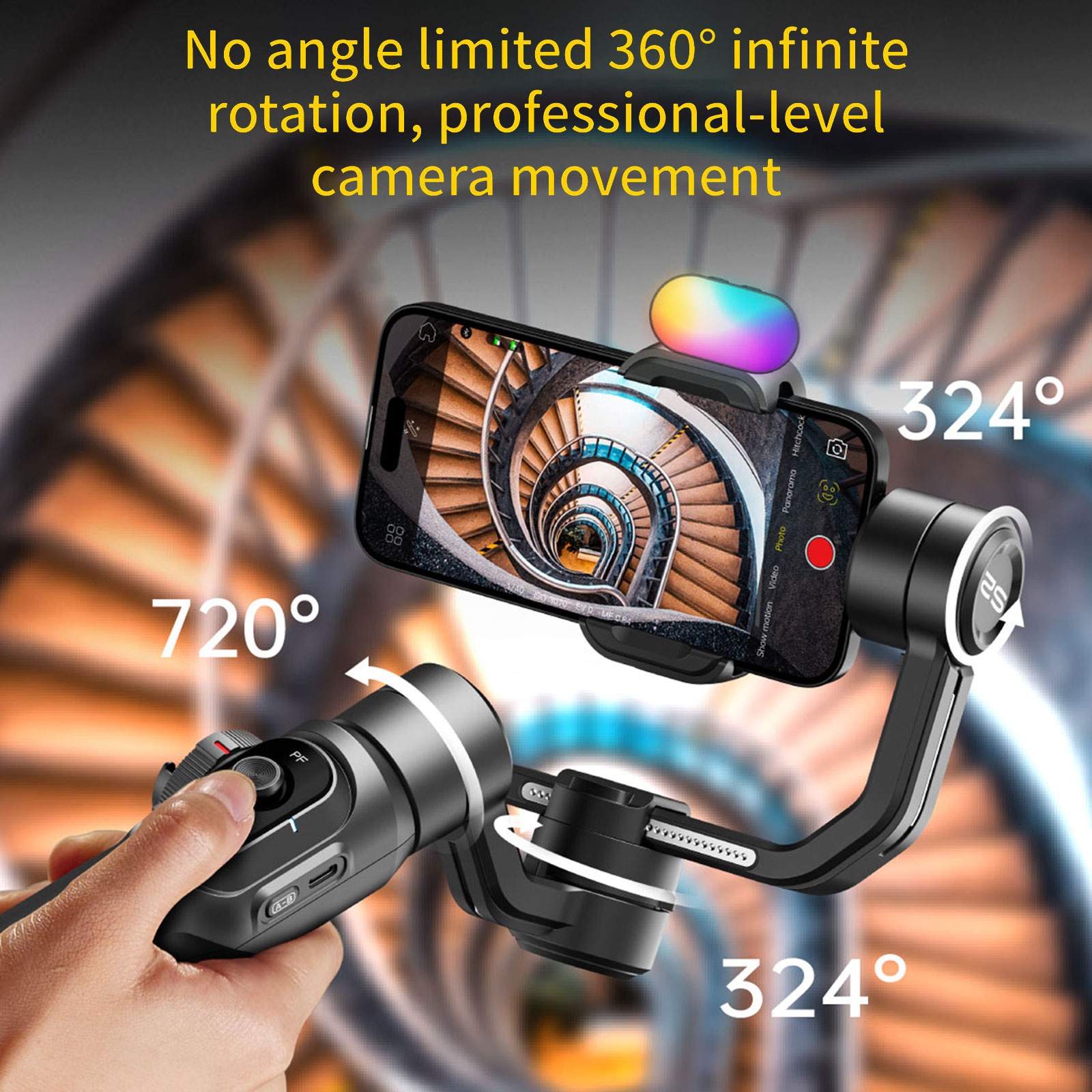 Aochuan Smart S2 Smart Gimbal Stabiliser for Smartphone Professional Industry-Standard 3-Axis Phone Gimbal with Extendable Rod. 