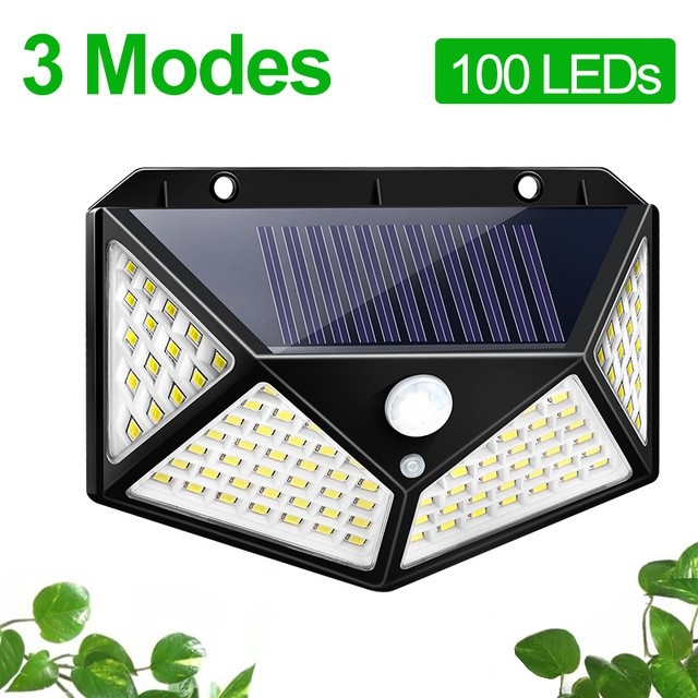 Solar Power Well Light 100 LED Motion Sensor With 2200mAh Battery. 
