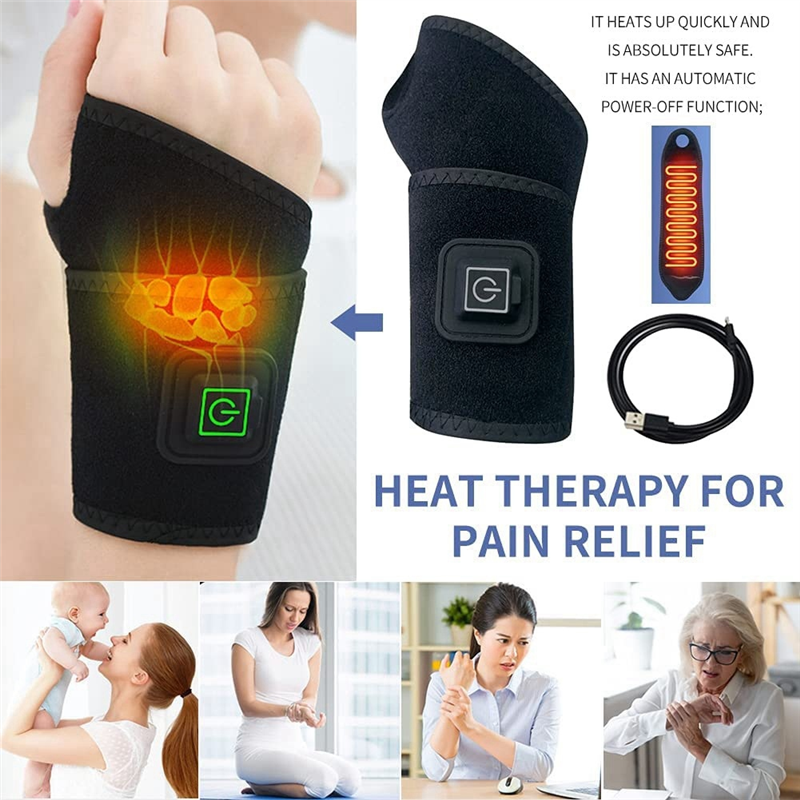 Electric Heated Wrap Wrist Heating Pads for Carpal Tunnel Syndrome. 