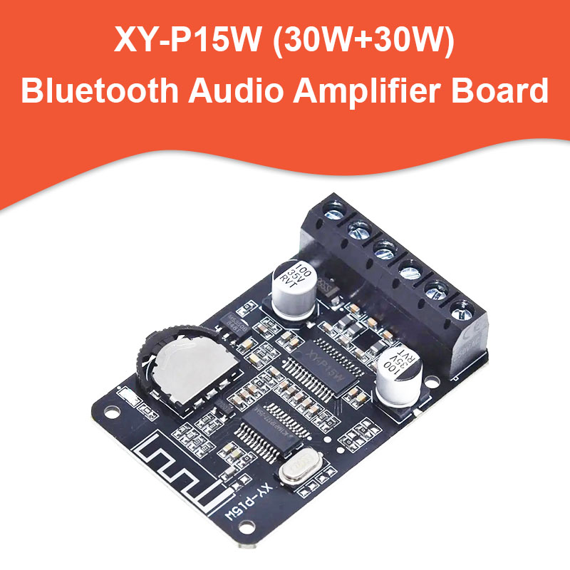 XY-P15W Bluetooth 5.0 Stereo Power Amplifier Board 30W+30W Output for Home Audio Systems. 