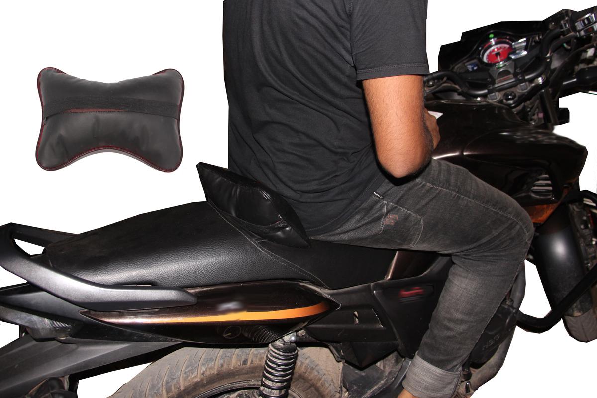 Bike Pillow-Driving Comfortable and Soft Foam PVC Back side Protect (Black)-Apache RTR. 