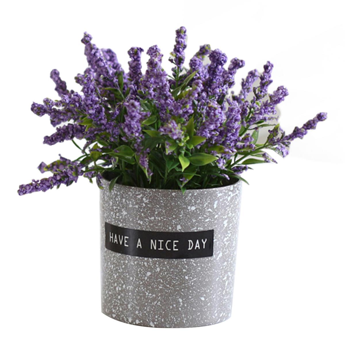 Potted Simulation Artificial Lavender Flower Pot Balcony Office Desktop Bonsai