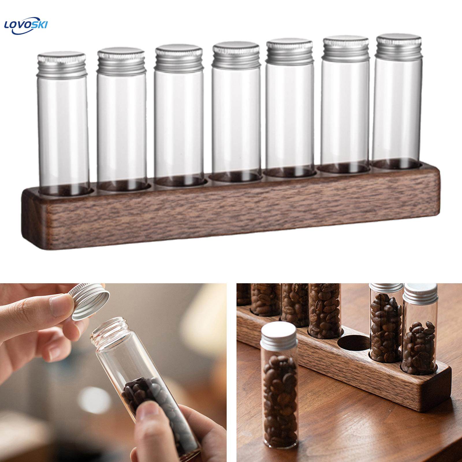 Single Dosing Coffee Bean Storage Tubes, Coffee Beans Storage Container Airtight Coffee Bean Cellars with Stand for Candy, Sugar, Nuts, Bar Pantry. 