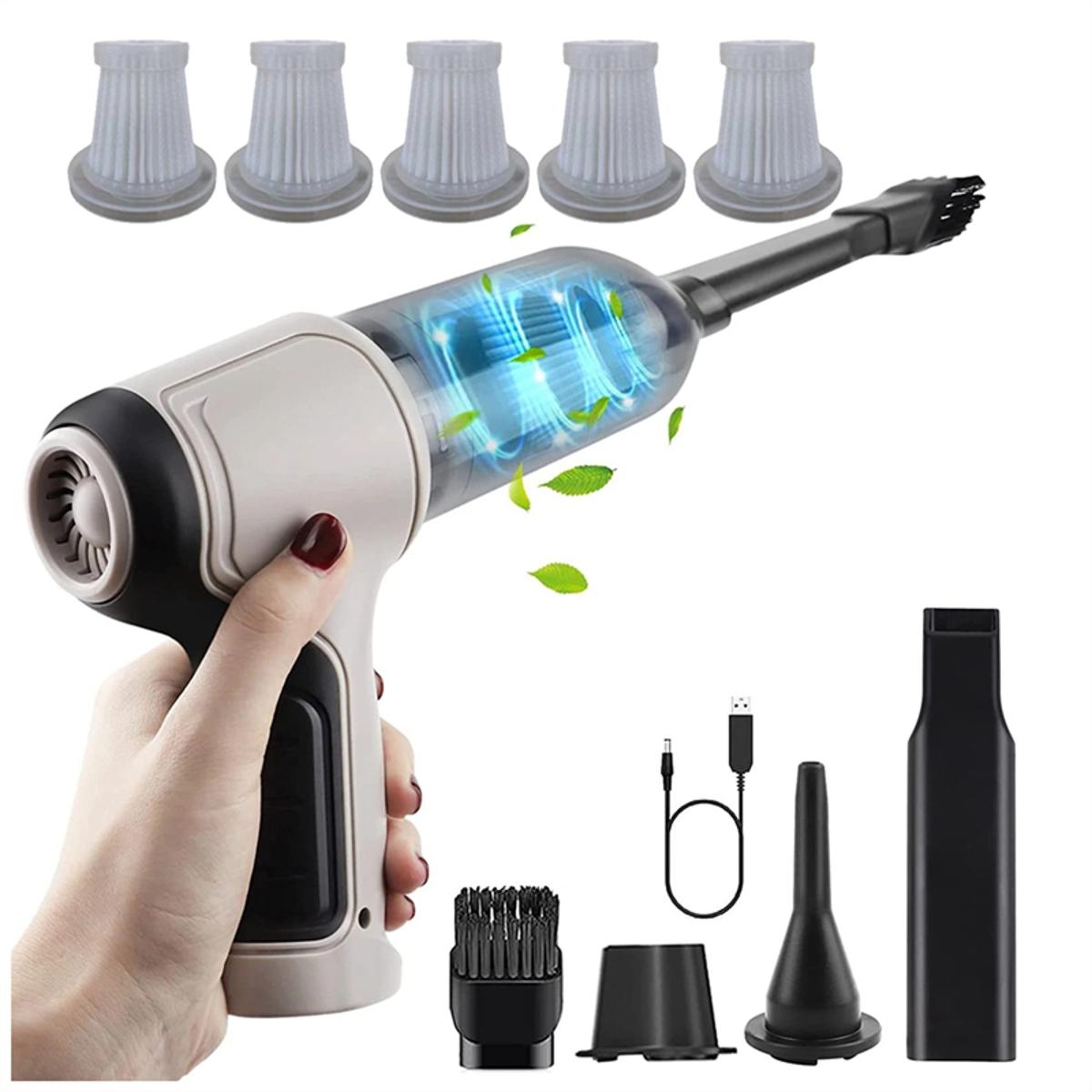 9000Pa Car Portable Vacuum Cleaner +5X Filters Super ful Wireless Blow Suck Dual-Purpose -A
