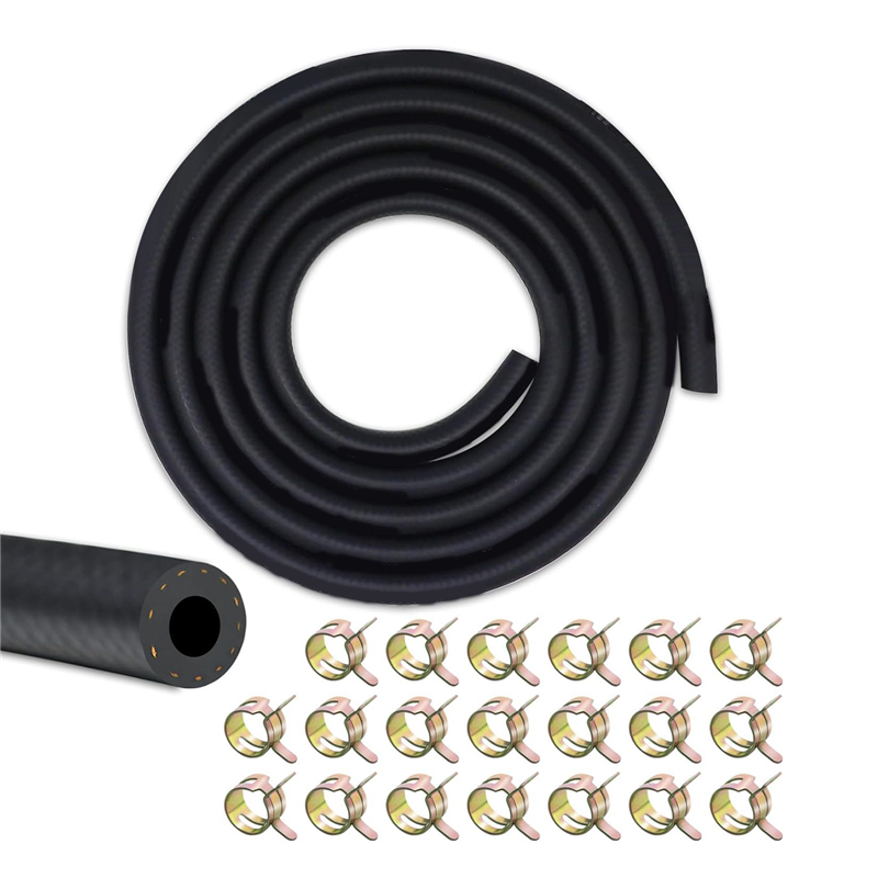1/4 Fuel Line, Fuel Line Hose 10 Feet, NBR Rubber Gasoline Tube with 20 PCS Fuel Line Clamps
