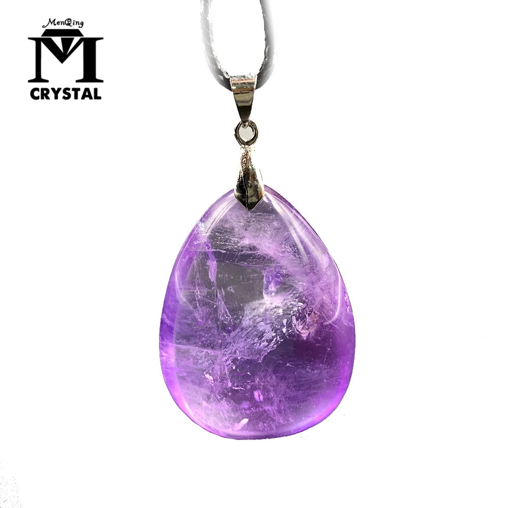 【VisioN Shop】Drop Shipping Natural Amethyst Quartz Crystal Pendant purple healing stone woman man gift Fashion. 