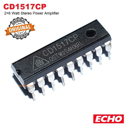 1ps CD1517CP CD1517 Stereo Audio Amplifier IC 6x6 Watt DIP-18 Package