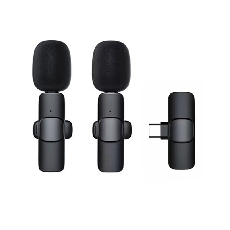 2 in1 Dual Bluetooth Microphone K9  Type C Wireless Lavalier Microphone Noise Reduction Outdoor Live Broadcast USB Lavalier Microphone For Mobile Phone. 