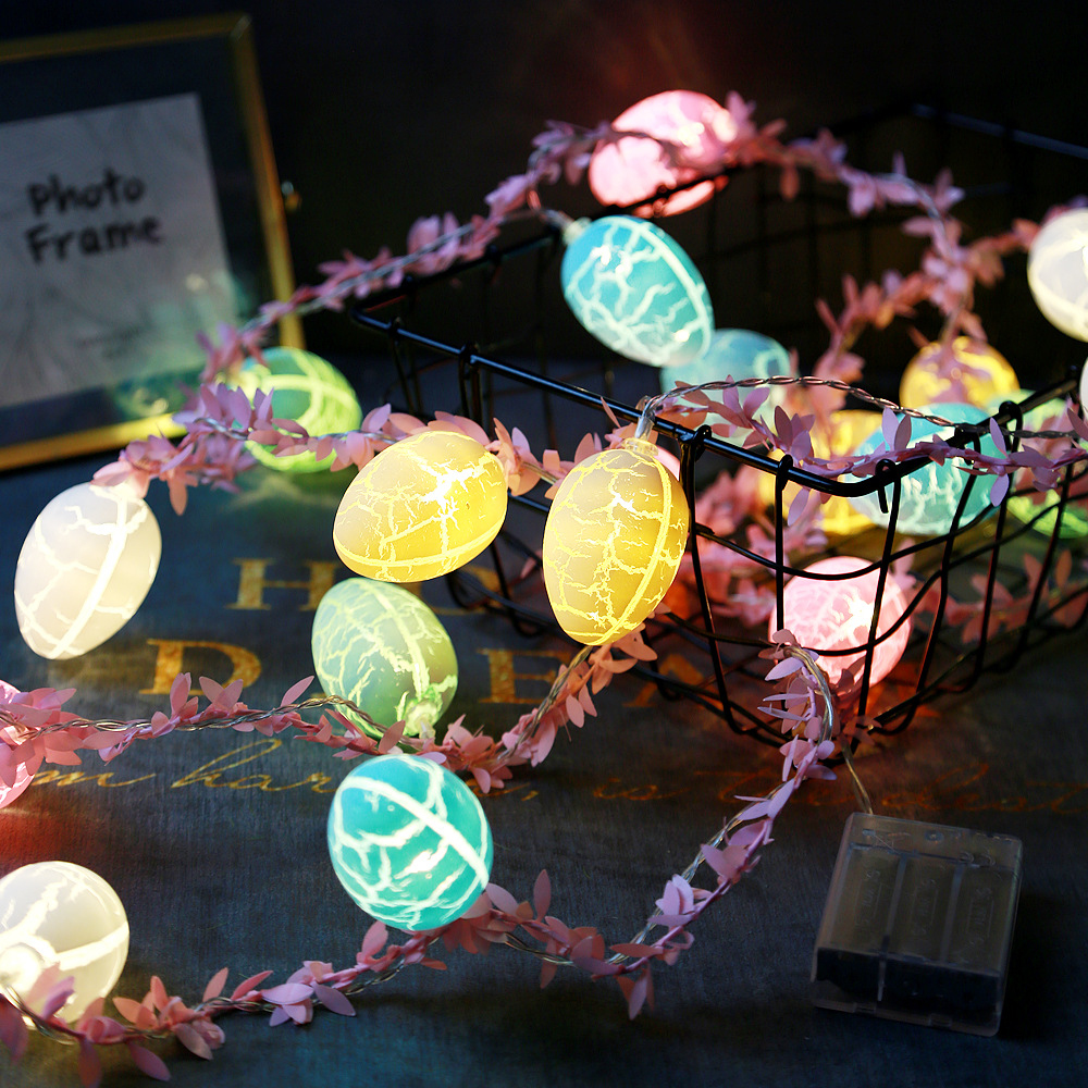 Easter decoration simulation rattan Easter egg string lights holiday party indoor box led lights Simple Fidelity design. 
