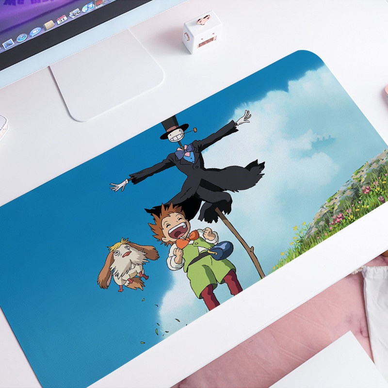 H&L Anime Howl's Moving Castle Patterned Mouse Pad Computer Keyboard Anti-Slip Pad Desk Decoration Pad. 