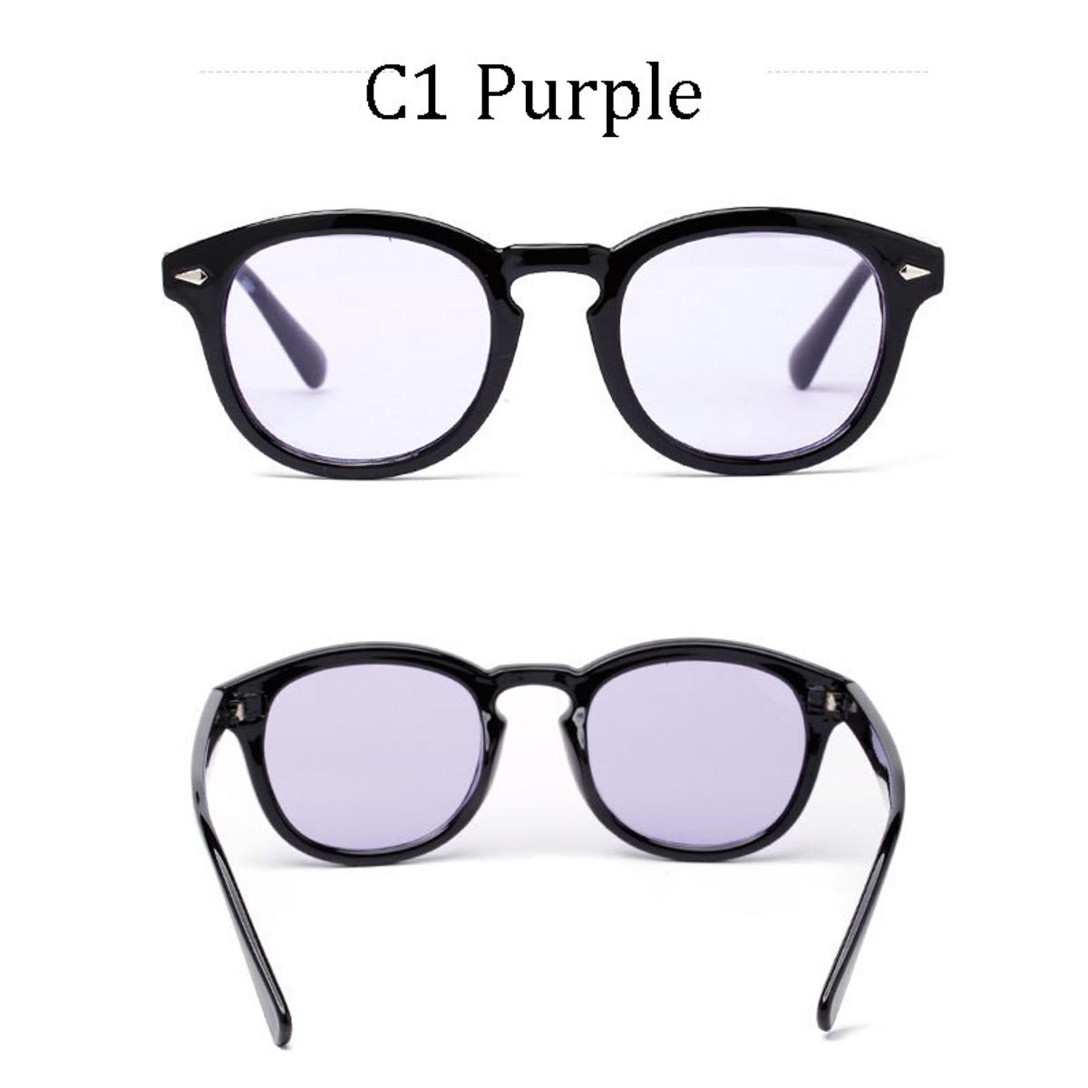 【happy one】1932 C1Fashion Johnny Depp Lemtosh Style Round Sunglasses Transparent Lens Brand Design Show Sun Glasses Oculos De Sol