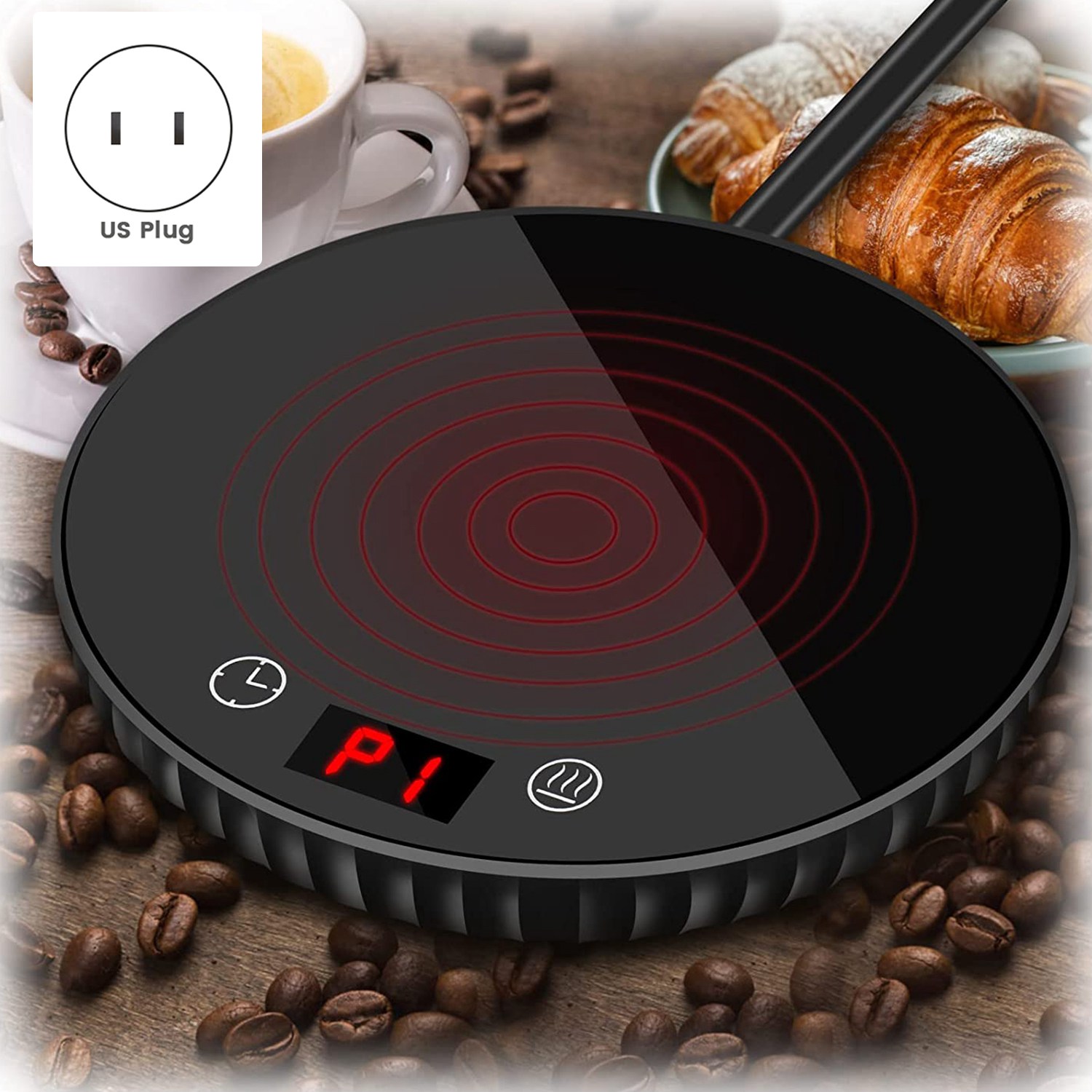 1 Pcs Candle mer Cup mer Coffee Mug mer 8H Auto Shut Off 1-12H Timer Candle Wax mer, 2 Temp Setting 122/140℉ Black US Plug. 