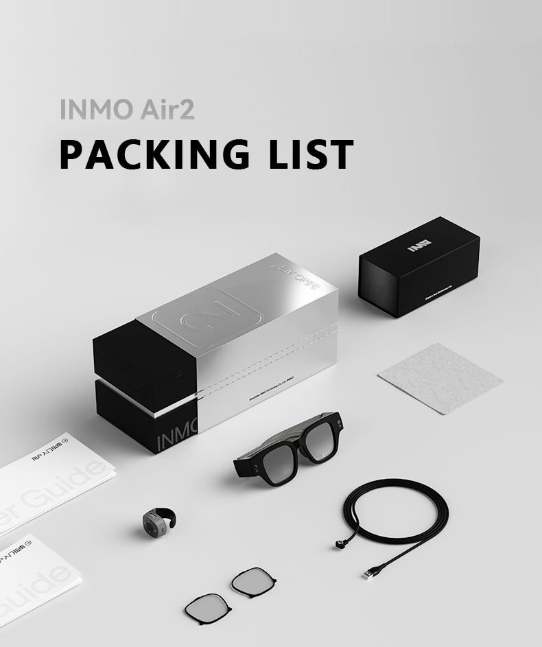 INMO Air 2 AR Smart Glasses Dual Screen Touch Translation Glasses Wireless Screen Projection From Mobile Phone And Computer. 