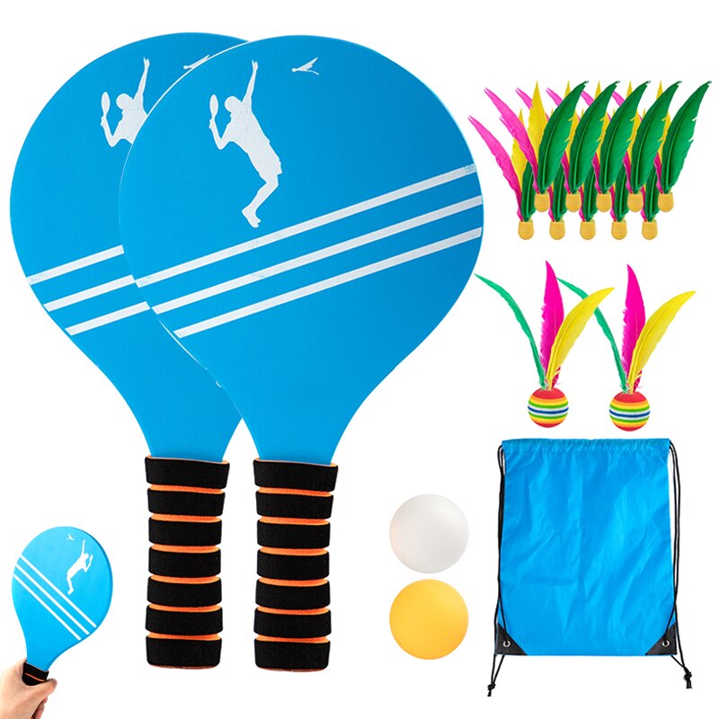 Beach Tennis Badminton Racket Paddle Set with PingPong Balls Shuttlecocks Garden Open Spaces Park Outdoor ALS88. 