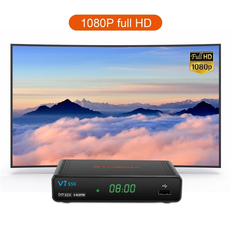 GTMEDIA V7S5X ECAM odbiornik satelitarny DVB-S/S2/S2X H.265(8bit) odbiornik cyfrowy obsługuje Ccam,IKS,AVS +,CCM,ACM,VCM z USB WIFI. 