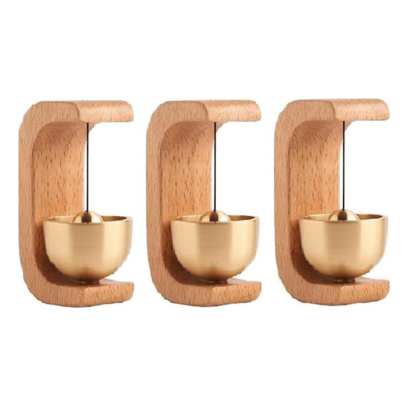 Door Chime for Entrance,3pcs Wooden Doorbell Shopkeepers Bell for Door Opening,Magnetic Door Bell Chime for Entrance Easy Install