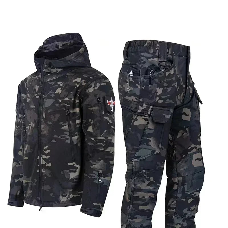 Winter Autumn Military Tactical Men Jacket Suit Outdoor Fishing Waterproof Warm Hiking Hunting Tracksuits Set for Thermal Jacket. 