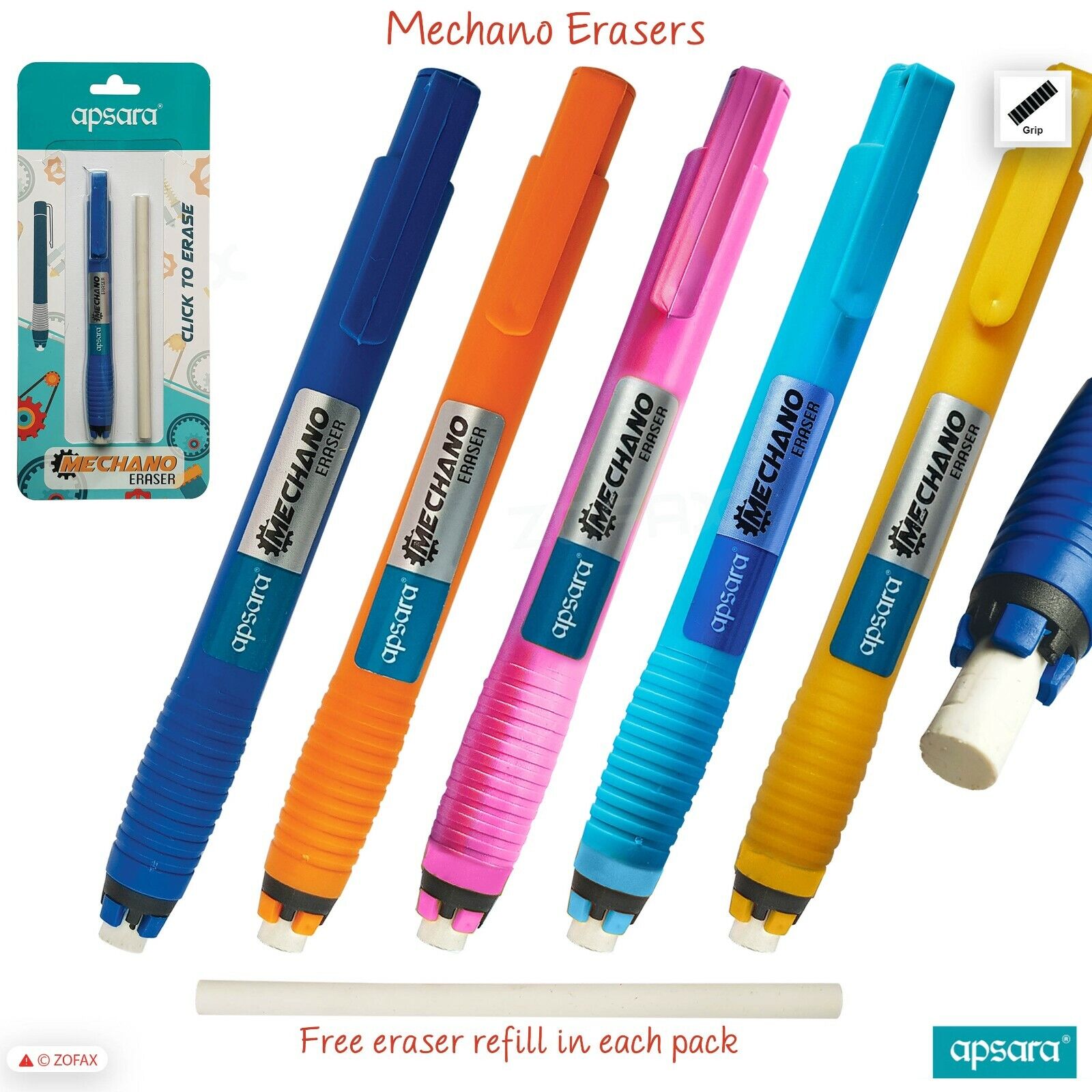 Apsara Mechano Eraser With Free One Refill 1pc Random Box Color.. 