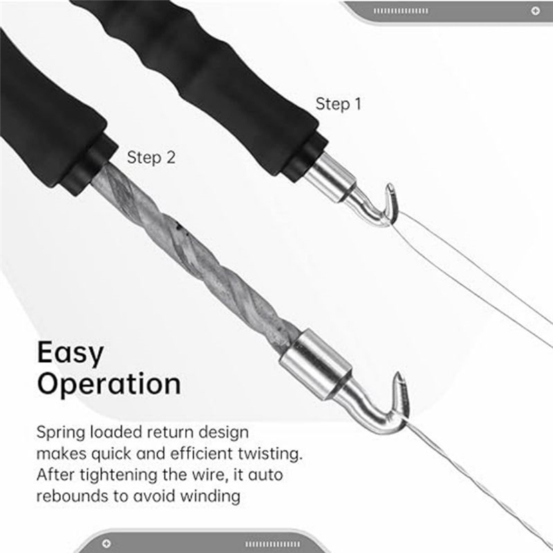 Semi-Automatic Tying Machine Wire Knoting Pliers Straight Pull Bar Binding Hook Construction Site Winding Tool Easy Install Easy to Use A. 