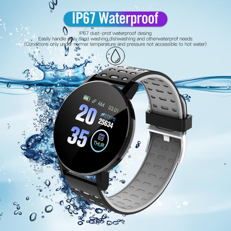 New 119Plus Smart Watch Men Blood Pressure Smartwatch Women Watch Sport Tracker WhatsApp For Android Ios PK B57 116 D13 M4. 