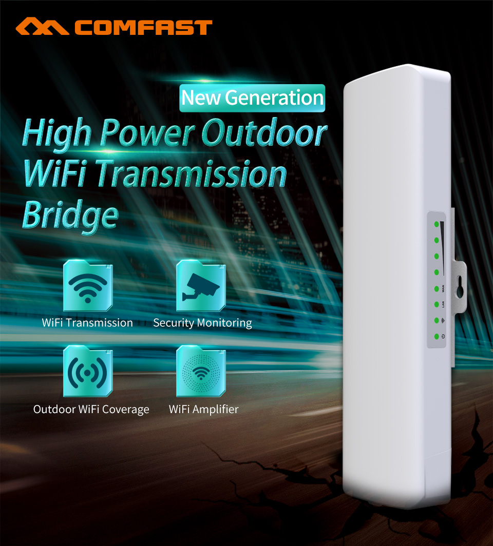 COMFAST CF-E314NV2 300Mbps 2.4GHz Outdoor Mini Wireless AP Bridge WIFI CPE Access Point Dual 2*14dBi WI-FI Antenna Nanostation. 