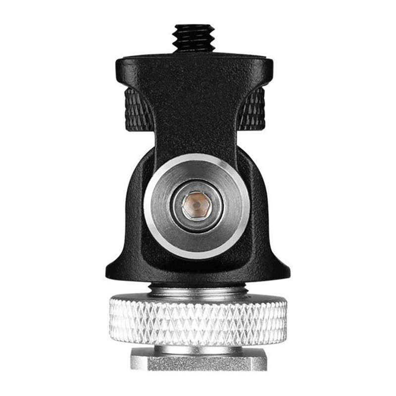 Hot Shoe Adjustable Monitor Mount Camera Tilt 180 Degree with Cold Shoe Mount and Tripod Head. 