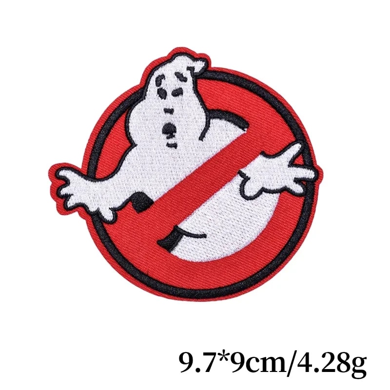 Ghostbuster Tactical Embroidered Patches Iron on Punk Patch for Clothes Stickers Horror Movie Morale Badge Backpack Accessory. 