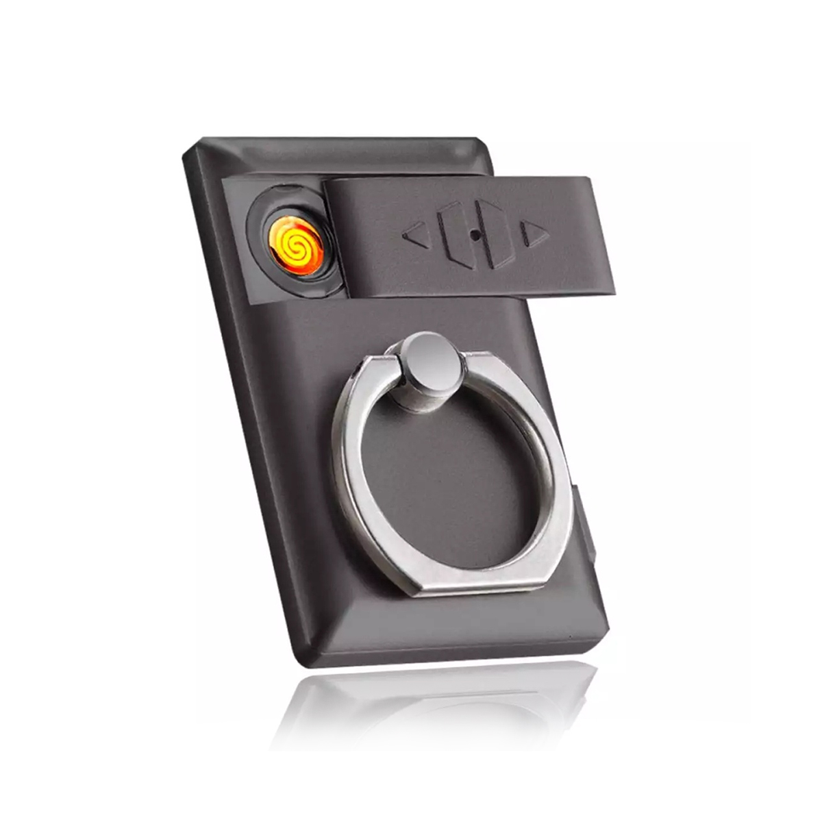 TohuBohu USB Rechargeable  Ring Lighter: Flameless Windproof Lighter with Metal Phone Ring Stand 360° Rotation Functional and Versatile. 