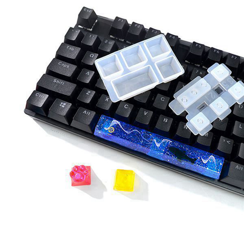 TWEXQNY 2X Keycap Molds Silicone Kit,Handmade Crystal Resin Molds for Key Caps of Gaming Keyboards Mechanical with Key Puller. 