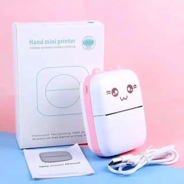 Portable Mini Printer Compatible with iOS & Android Wireless Bluetooth Thermal Printing Great for Printing Text Messages, Labels, Photos, Notes, and Creating Posters Mini Pocket Printer Ideal for Students, Teachers, and Creatives. 