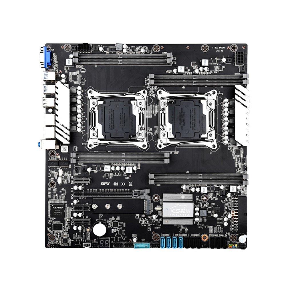 Jinsha X99 dual game motherboard with 8 DDR4 memory slots and 10 - black