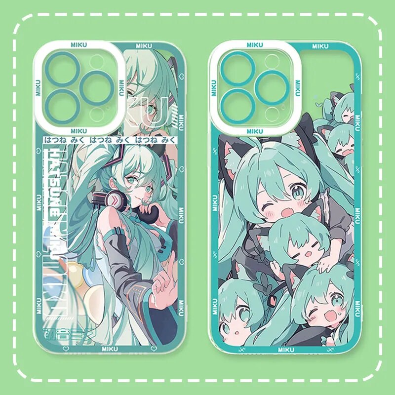 Kawaii H-Hatsune Miku Phone Case for Samsung Galaxy S24 Ultra S23 S22 S21 Plus S20 FE S10 Note 20 10 Pro A14 A34 A54 Soft Cover